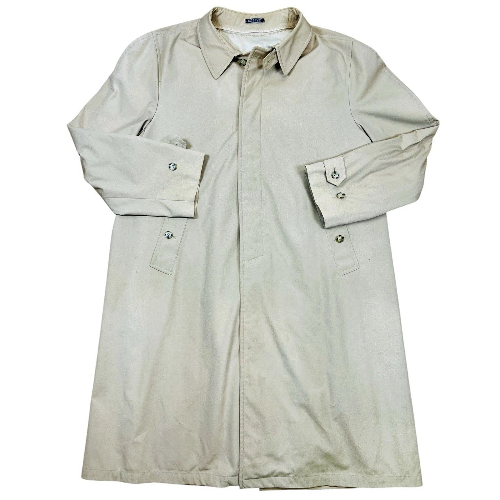 Vintage 90’s Towncraft Trench Coat Men’s L 48 Beige Removable Liner Classic