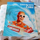 Vintage 1986 Max Headroom Coke Coca-Cola 14x17 Poster Catch The Wave NOS Ocean