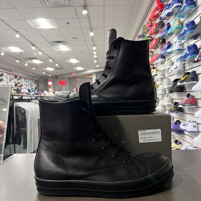 Rick Owens DRKSHDW Leather High Top Ramones Black (Lightly Worn)