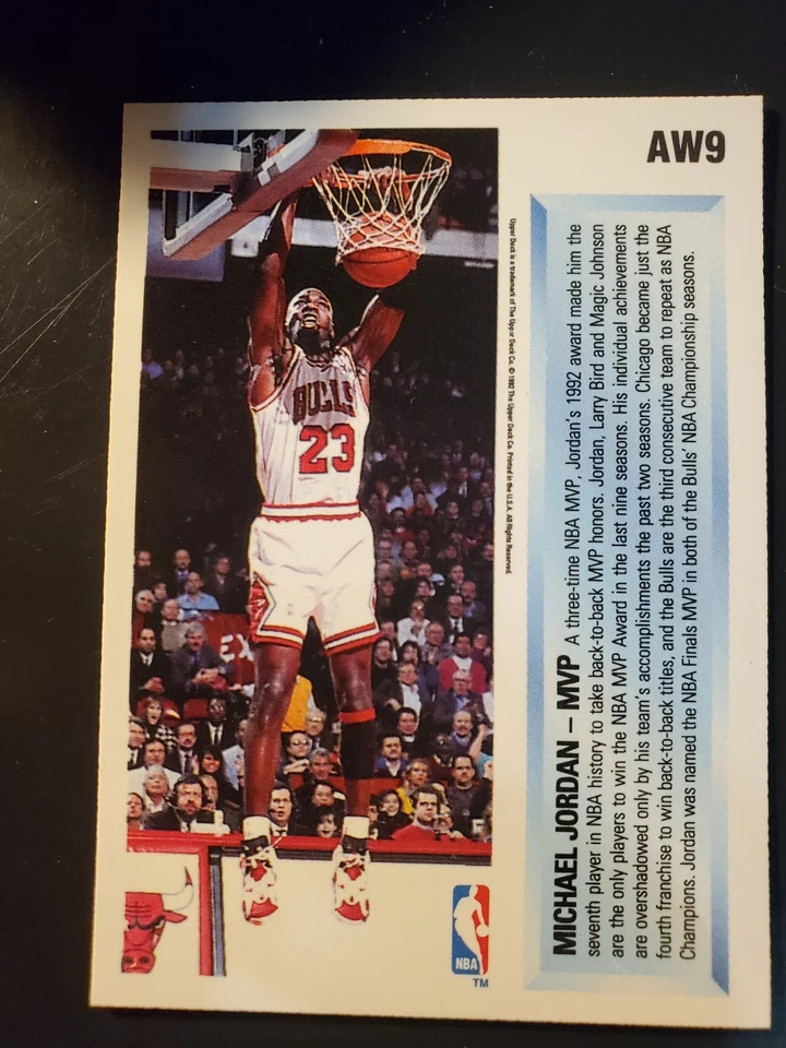 🔥Hologramas ganadores del premio Michael Jordan Upper Deck 1992-93 #AW9 The GOAT🔥 Foto 2 de 2