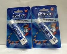 Abreva Cold Sore Treatment,2 Packs(2-Gram each) FDA Approved - Exp :03/2026
