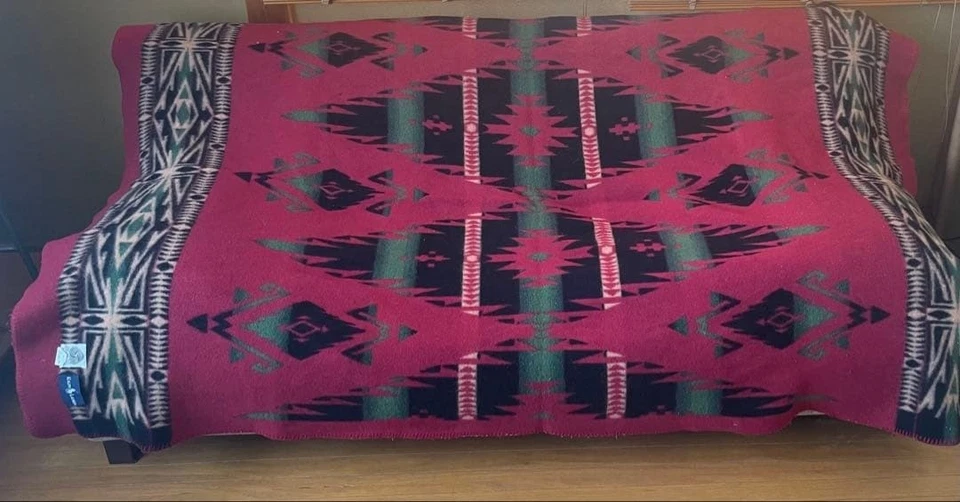 RALPH LAUREN Wool Blanket Native American Geometric Multicolor 140cm x 200cm - Image 3 of 4