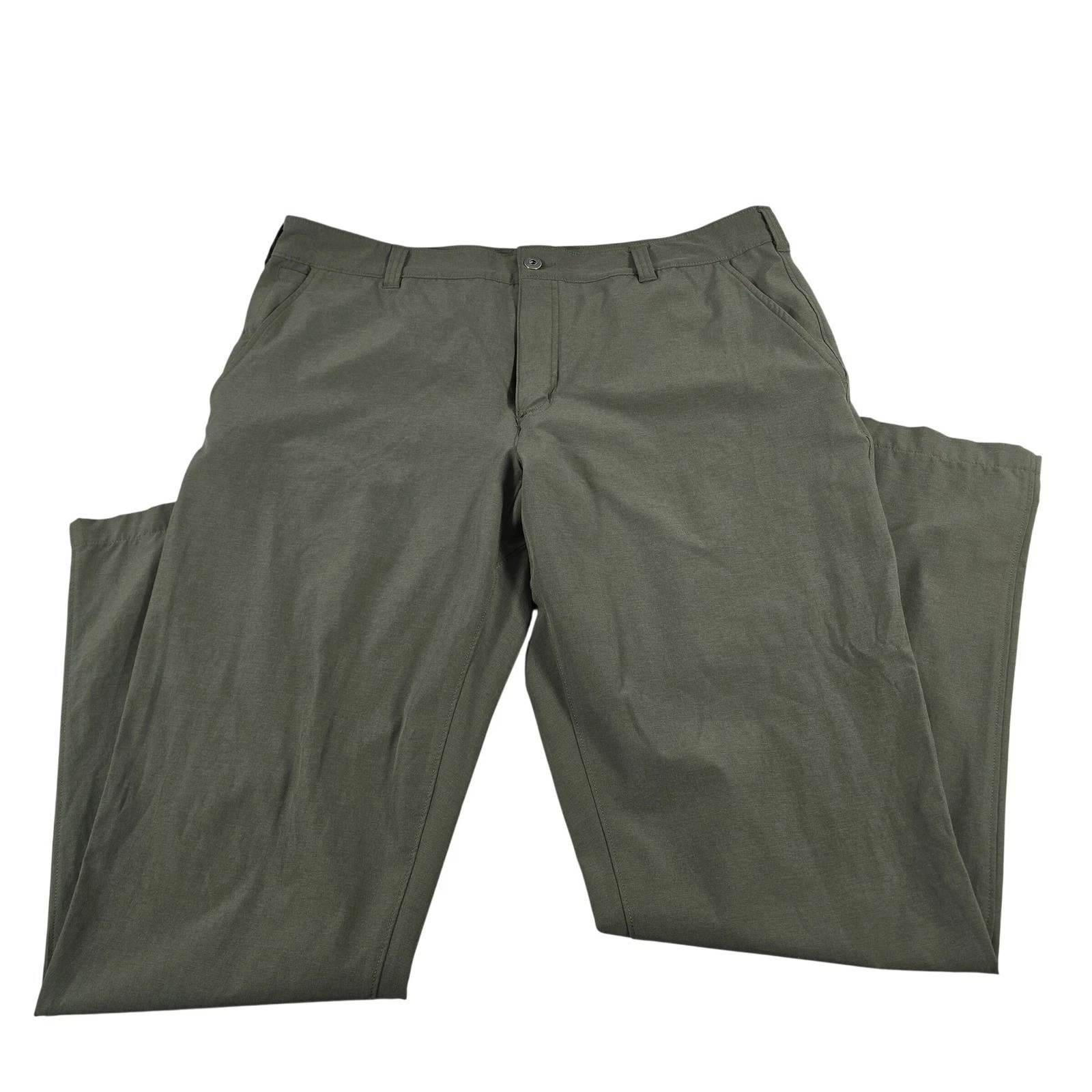 Duluth overachinos Mens Standard Fit Olive Green Stretch Pants 38x34 36311