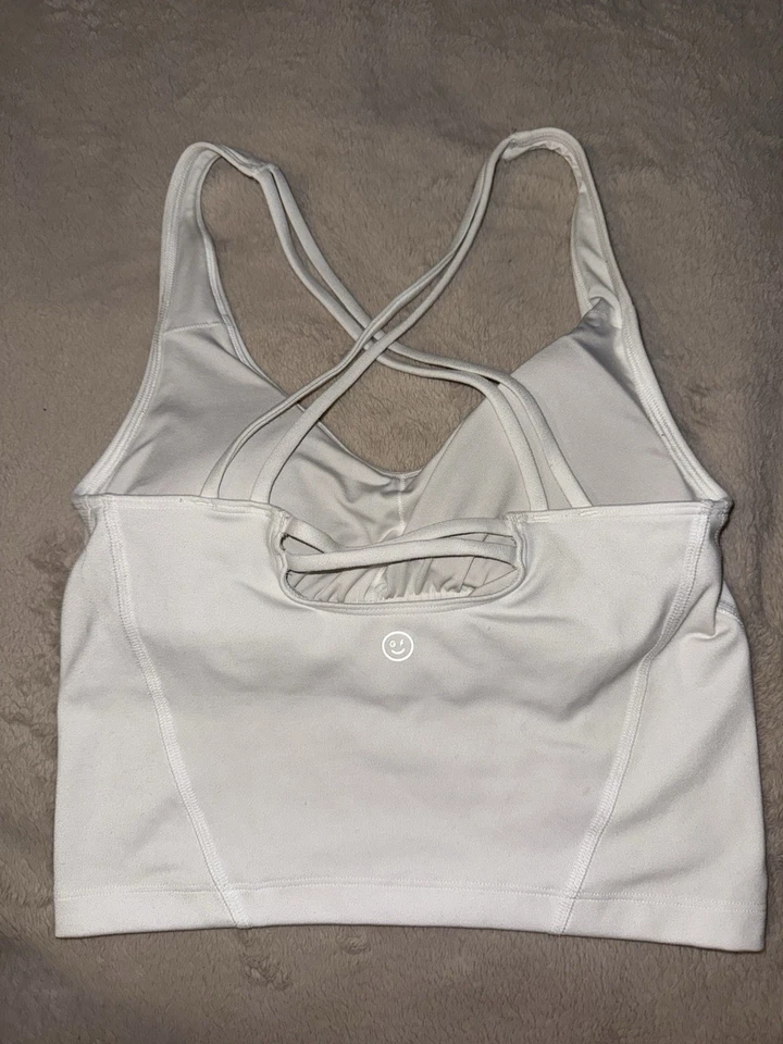 Camiseta sin mangas blanca con sujetador acolchado Foto 2 de 3