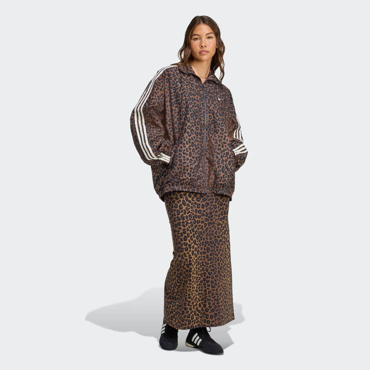 adidas Women's Originals Leopard Firebird Oversized Track Top