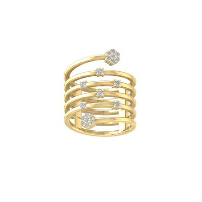 14K Yellow Gold 0.325Ct Lab Grown Diamond Composite Ring Size 10 For Women
