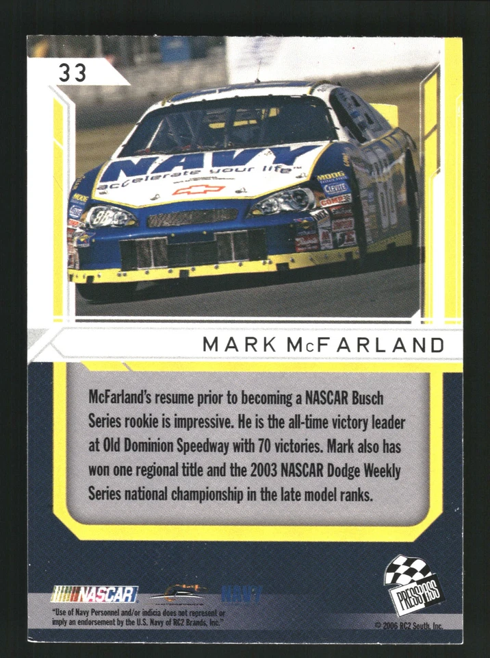 Mark McFarland 2006 Press Pass Stealth #33 JR Motorsports - Image 2 of 2