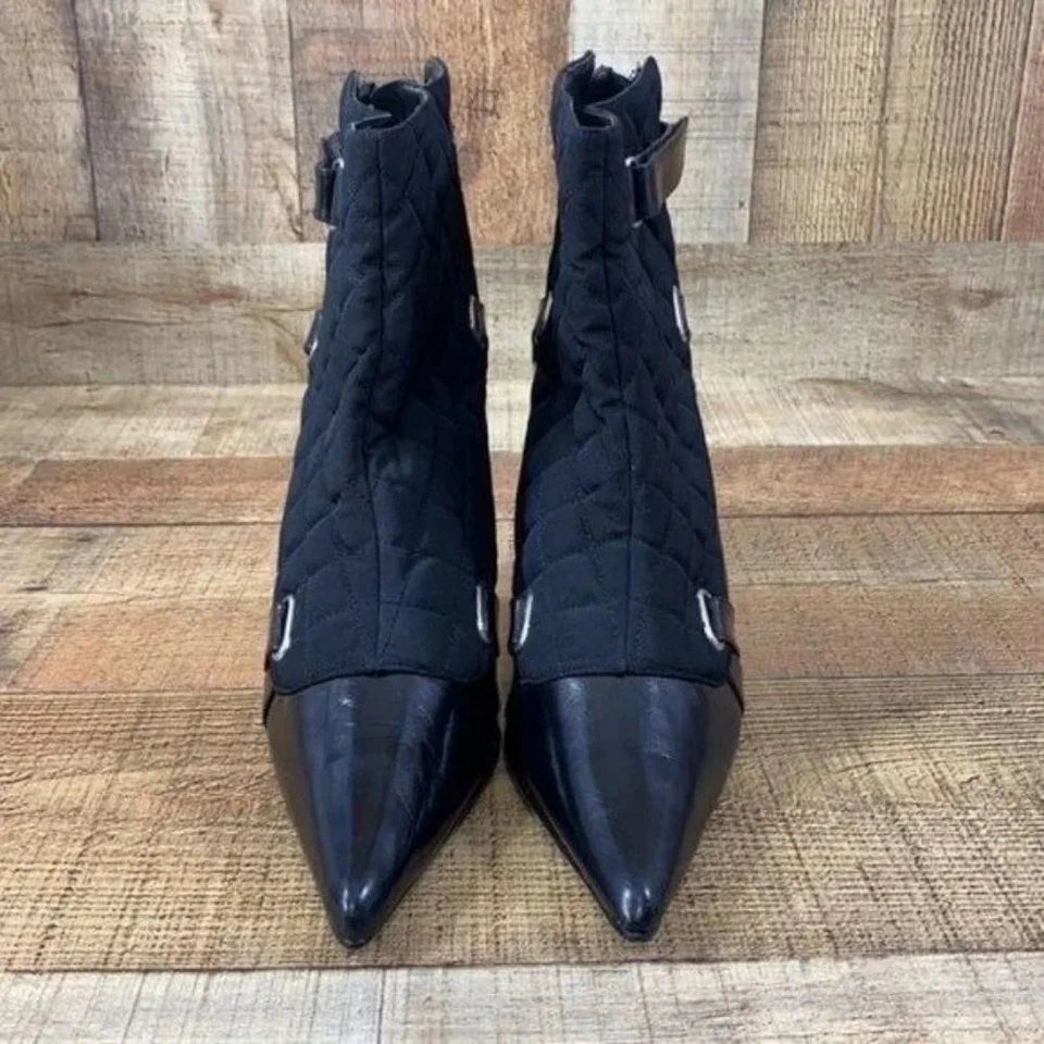 Colin Stuart Negro Acolchado Botines Punta Punta Para Mujer 10 Botines Zapatos Foto 2 de 4