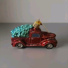 OLD WORLD CHRISTMAS OLD TRUCK WITH TREE CHRISTMAS TREE ORNAMENT