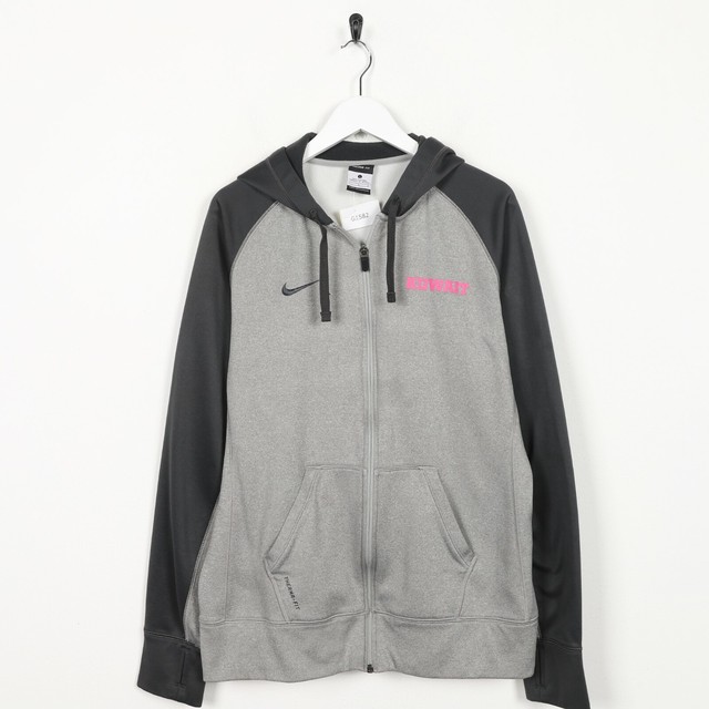 Vintage NIKE Kuwait Zip Up Polyester Hoodie Sweatshirt Silver Large L | eBay