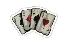 4 Aces Sticker Decal Poker Hand