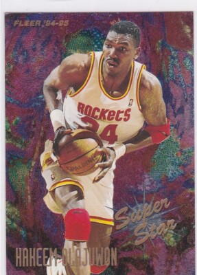 HAKEEM OLAJUWON Houston Rockets Basketball 1994/95 Fleer RARE SUPER STAR INSERT!