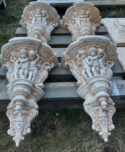 3 x Bas Relief Konsolen Karyatide Griechisches stuck gips Stucco Greece Angel - Bild 12 von 24