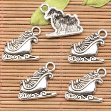 12pcs tibetan silver color Santa Ride gift design charms h0659