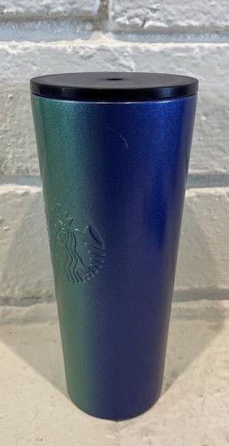 NEW Starbucks Venti Green/Blue Gradation Stainless Steel Cold Cup Tumbler 24 oz - Picture 2 of 2