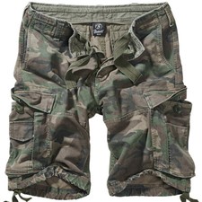Brandit Vintage Classic Military Mens Cargo Combat Shorts Camping Woodland Camo