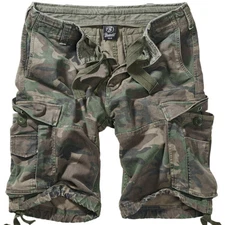 Brandit Vintage Classic Military Mens Cargo Combat Shorts Camping Woodland Camo