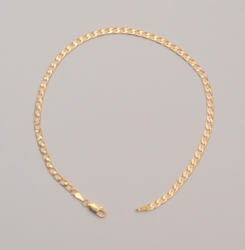 Fußkettchen Armband 14k Gold Panzerglied Gelbgold 10 cm B3 - Bild 3 von 5