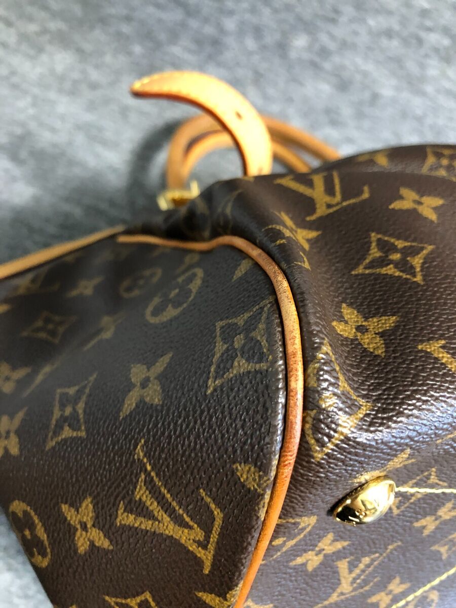 Authentic Louis Vuitton Monogram Brown Leather Tivoli GM Hand Bag M40144