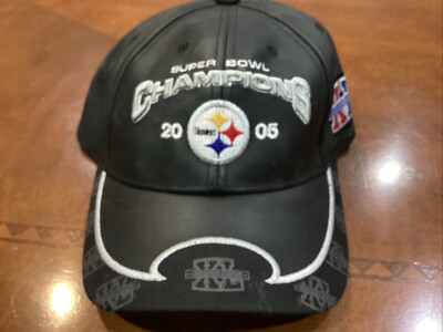 Super Bowl Champions 2005 Leather Hat Pittsburgh Steelers USA Made New Old Stock