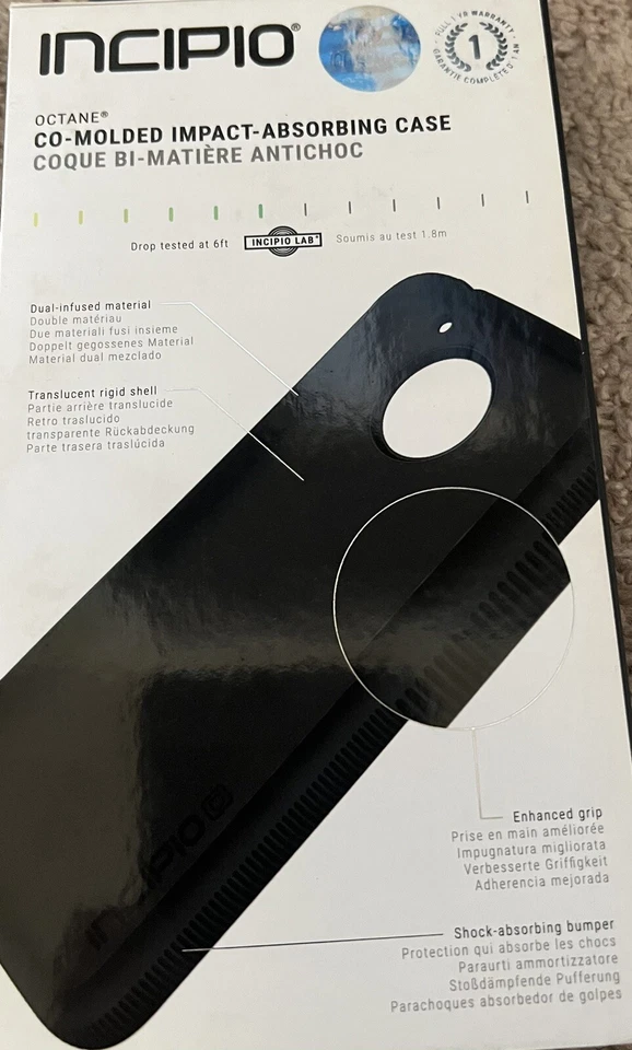 H16 NUEVO Incipio - Funda Octanaje para Motorola Moto E4 Plus - Nueva Foto 2 de 2