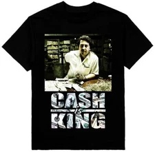 Pablo Escobar Cash Is King Mens Heavyweight T-Shirt Print On Shaka Wear Tee