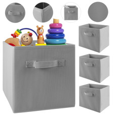 4/8er Set Aufbewahrungsbox Stoff Box Spielkiste Regalkorb Faltkiste Korb Grau DE