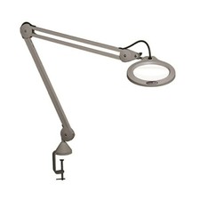 Vision-Luxo LFG028215 LED Round Magnifier,5D,45in Arm,Clamp,Lt Grey