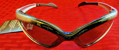 Uvex Brand Shooter Safety Glasses with Anti-Fog Supravision NOS Black an  Silver