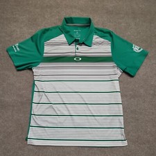 Oakley Hydrolix Short Sleeve Polo Shirt Mens Medium Green Performance Stretch