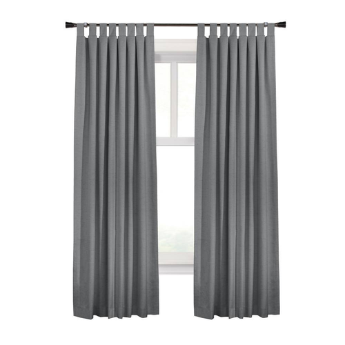 Ventura Dark Grey Tab 52 In. W X 63 In. L Top Total Blackout Curtain Panel Pair, - Picture 2 of 4