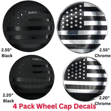 American Flag Wheel Center Cap Decals Emblems Sticker CHOOSE YOUR STYLE AND SIZE