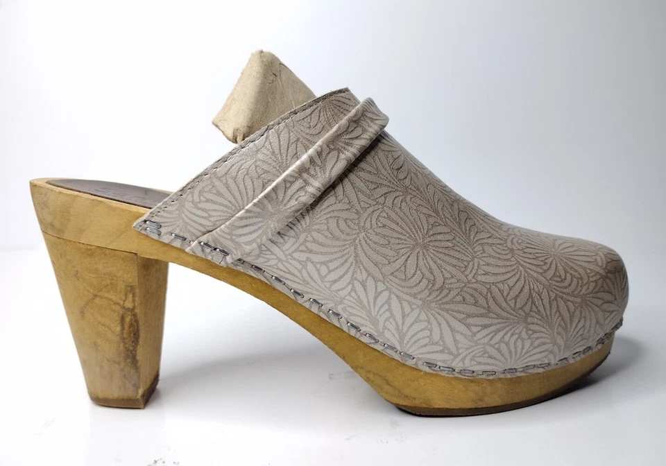 Sanita Merle Plateau Clog Womens Size US 10.5-11 EU42 Leather Wood Tan - Image 2 of 4