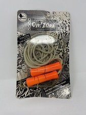 Vintage Jump Rope Hummingbird Oh Zone Neon Orange Wood Maple Handles 8 Feet