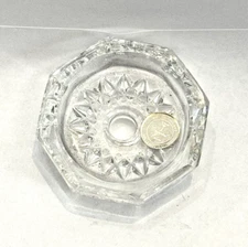 24% lead Crystal Chandelier Bobeche 8 Sided 3-1/4" Dia, Center hole 13/16" dia