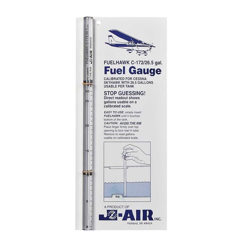 JAir FUELHAWK C172 26.5 gallon Fuel Gauge Dip Stick Tube, Cessna Luso