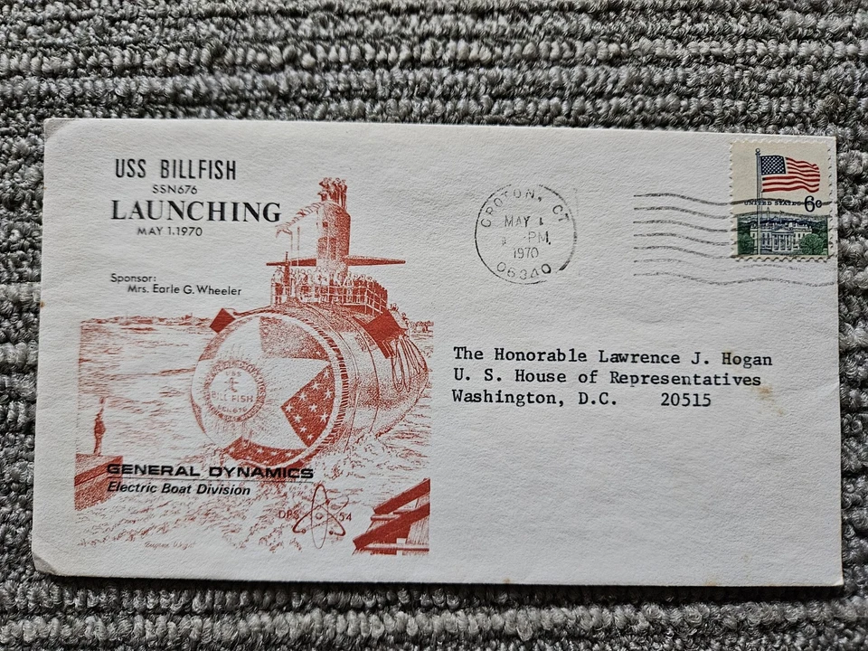 Launching USS Billfish SSN676 Cover, 1970 Sent To U.S. House Of Representatives - Image 2 of 4