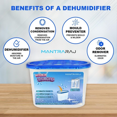 Interior Dehumidifiers 500ml Home Damp Moisture Absorber Disposable Dehumidifier - Picture 7 of 90