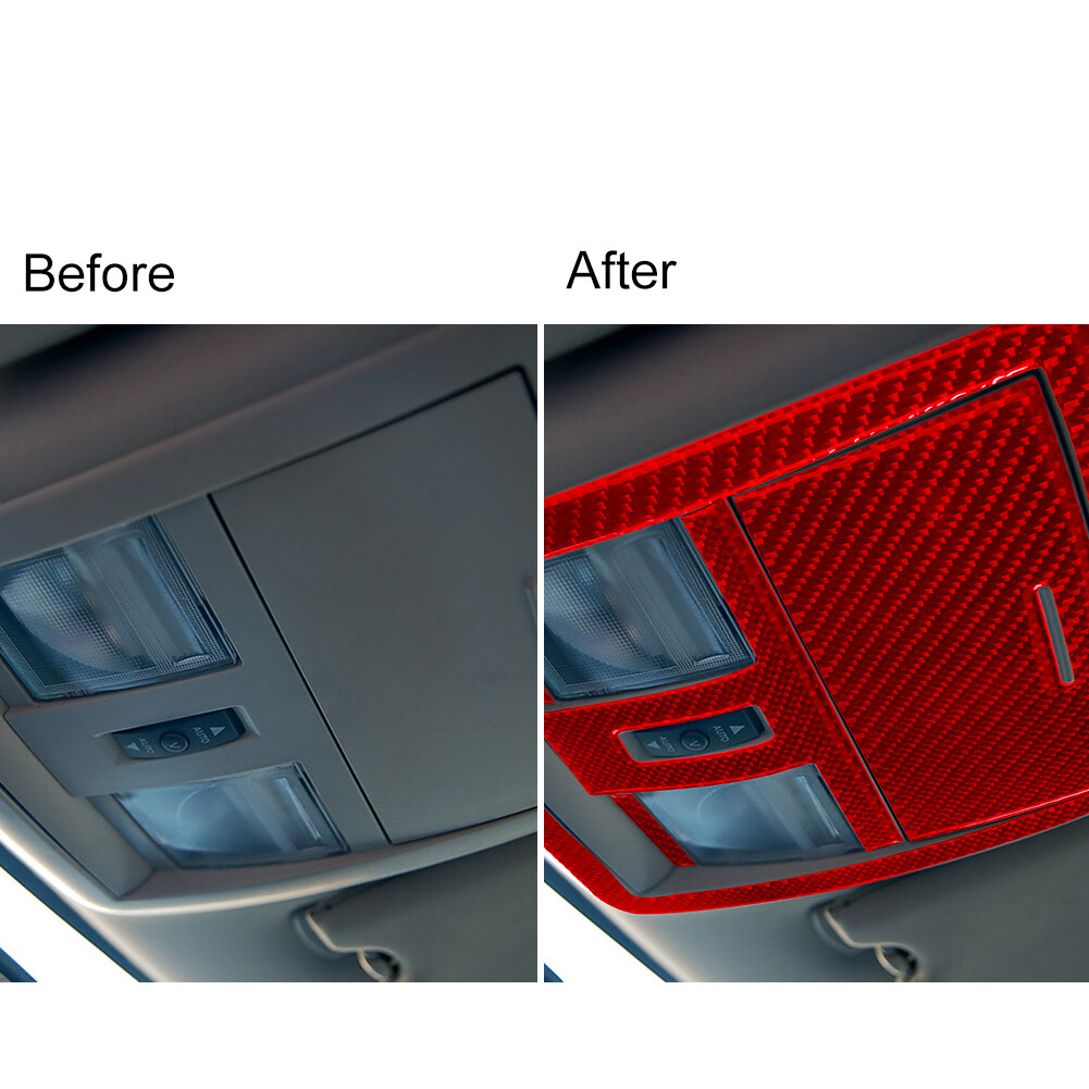 5-Piece Red Carbon Fiber Reading Lamp Interior Trim Set – For Chrysler 300 2005-2007