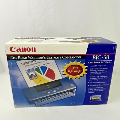 Canon BJC-50 Color Bubble Jet Printer K10158 New Open Box Portable Scanner 