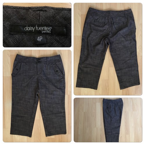 DAISY FUENTES Size 4 Crop Women’s Pants Inseam 20” Petite Gray eBay