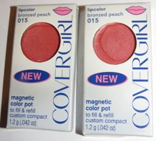 2-Pack Covergirl Lipcolor #015 Bronzed Peach Magnetic Lip Color Pot Cover Girl
