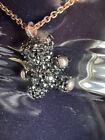 Crystal Pave Rose Gold New 5300448 Swarovski Origin Teddy Bear 3D Pendant Black