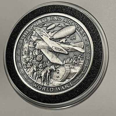 ANTIQUED World War I Patriot Series Coin 1 Troy Oz .999 Fine