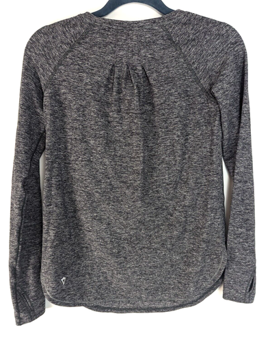 Top deportivo gris jaspeado manga larga Ivivva para niñas talla 14 - Imagen 6 de 7