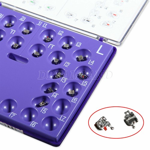 Orthodontic Self-ligating Metal Brackets Braces Roth 022" 345 Hooks UR/LR 7-7 - Picture 10 of 12