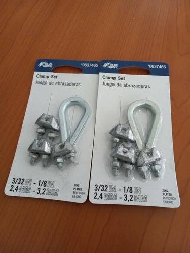 Blue Hawk 3/32-1/8 Drahtklemme Set verzinkt Menge 2 Sets - Bild 1 von 8