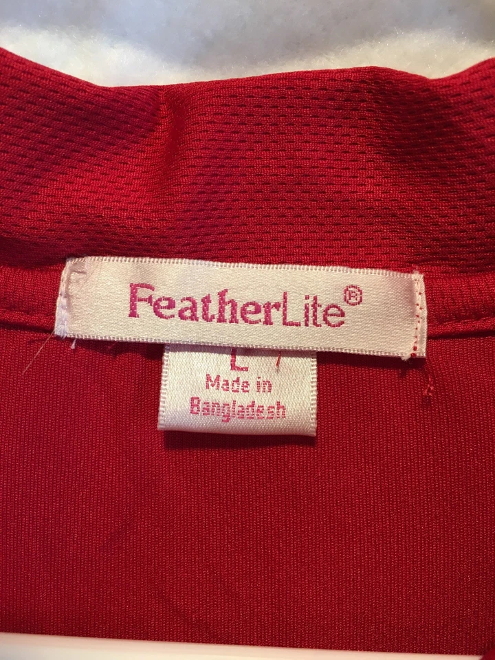 FeatherLite Men's Golf Polo Red Moisture Wick Mesh Sport Shirt L New With Tags - Image 4 of 4