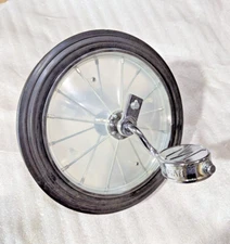 Tricycle Replacement Front Wheel Rubber Tire Metal Spokes Metal Pedals 12 in NEW