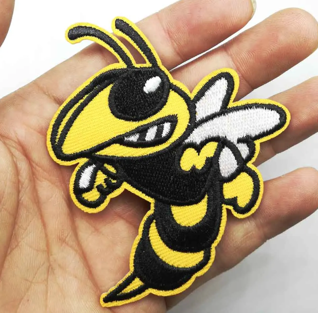 Georgia Tech Yellowjacket Angry Hornet Bee - Embroidered Iron/Sew On Patch